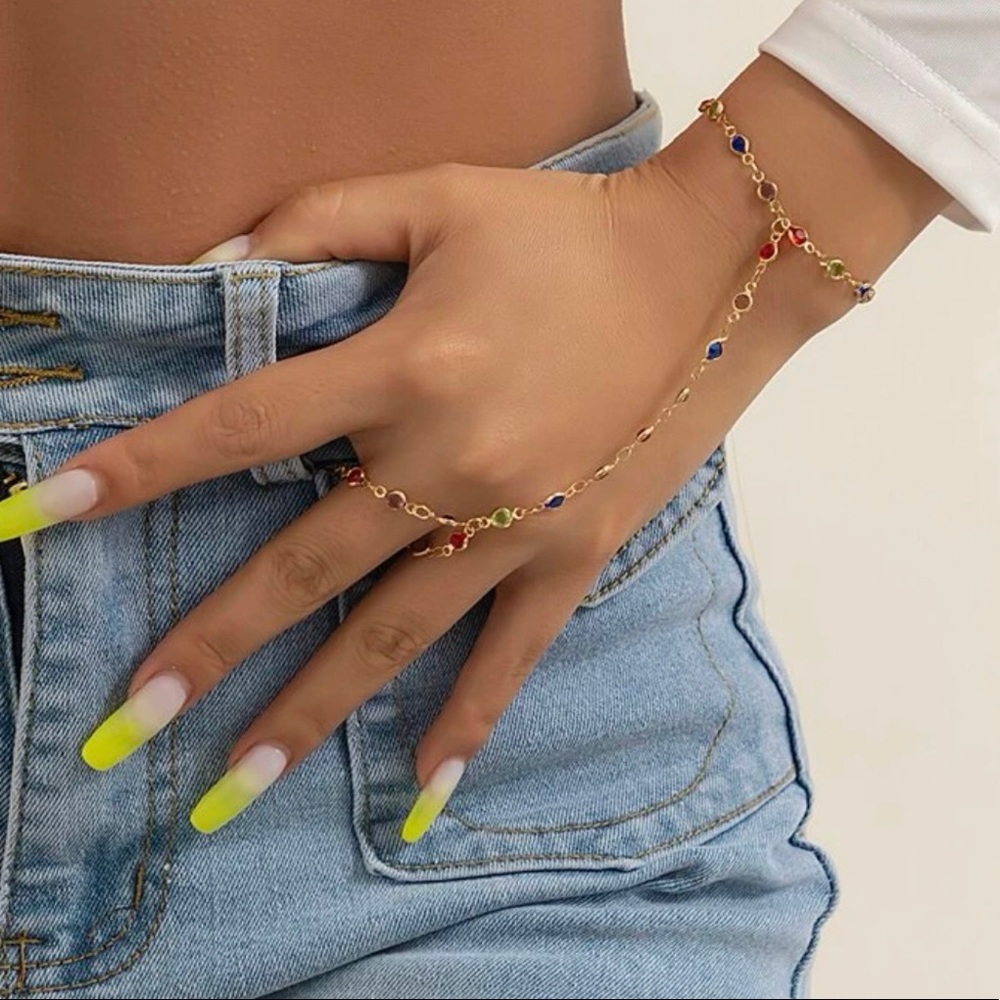 Beautiful rhinestone mitten bracelet